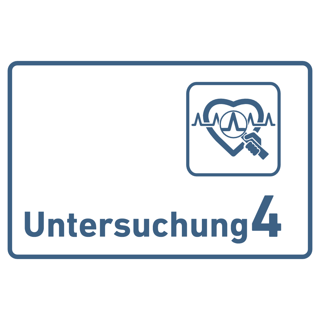 Untersuchung 1-9 mit Piktogramm Praxisschild Acrylglas-Folienaufkleber  in 130 x 200 mm zum Kleben