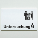 Untersuchung 1-9 mit-Piktogramm-Tierarzt -Praxisschild-Acrylglas-Folienaufkleber in 130 x 200 mm zum Kleben-Praxisschilder