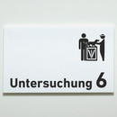 Untersuchung 1-9 mit-Piktogramm-Tierarzt -Praxisschild-Acrylglas-Folienaufkleber in 130 x 200 mm zum Kleben-Praxisschilder
