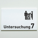 Untersuchung 1-9 mit-Piktogramm-Tierarzt -Praxisschild-Acrylglas-Folienaufkleber in 130 x 200 mm zum Kleben-Praxisschilder