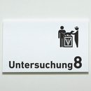 Untersuchung 1-9 mit-Piktogramm-Tierarzt -Praxisschild-Acrylglas-Folienaufkleber in 130 x 200 mm zum Kleben-Praxisschilder