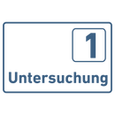 Untersuchung 1-9-Praxisschild-Acrylglas-Folienaufkleber in 130 x 200 mm zum Kleben