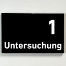 Untersuchung 1-9-Praxisschild-Acrylglas-Folienaufkleber in 130 x 200 mm zum Kleben
