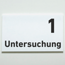 Untersuchung 1-9-Praxisschild-Acrylglas-Folienaufkleber in 130 x 200 mm zum Kleben