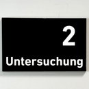 Untersuchung 1-9-Praxisschild-Acrylglas-Folienaufkleber in 130 x 200 mm zum Kleben