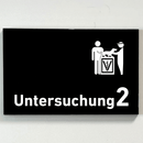 Untersuchung 1-9 mit-Piktogramm-Tierarzt -Praxisschild-Acrylglas-Folienaufkleber in 130 x 200 mm zum Kleben-Praxisschilder