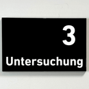Untersuchung 1-9-Praxisschild-Acrylglas-Folienaufkleber in 130 x 200 mm zum Kleben