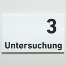 Untersuchung 1-9-Praxisschild-Acrylglas-Folienaufkleber in 130 x 200 mm zum Kleben