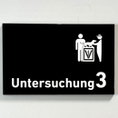 Untersuchung 1-9 mit-Piktogramm-Tierarzt -Praxisschild-Acrylglas-Folienaufkleber in 130 x 200 mm zum Kleben-Praxisschilder
