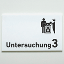 Untersuchung 1-9 mit-Piktogramm-Tierarzt -Praxisschild-Acrylglas-Folienaufkleber in 130 x 200 mm zum Kleben-Praxisschilder