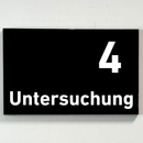 Untersuchung 1-9-Praxisschild-Acrylglas-Folienaufkleber in 130 x 200 mm zum Kleben