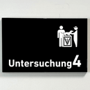 Untersuchung 1-9 mit-Piktogramm-Tierarzt -Praxisschild-Acrylglas-Folienaufkleber in 130 x 200 mm zum Kleben-Praxisschilder