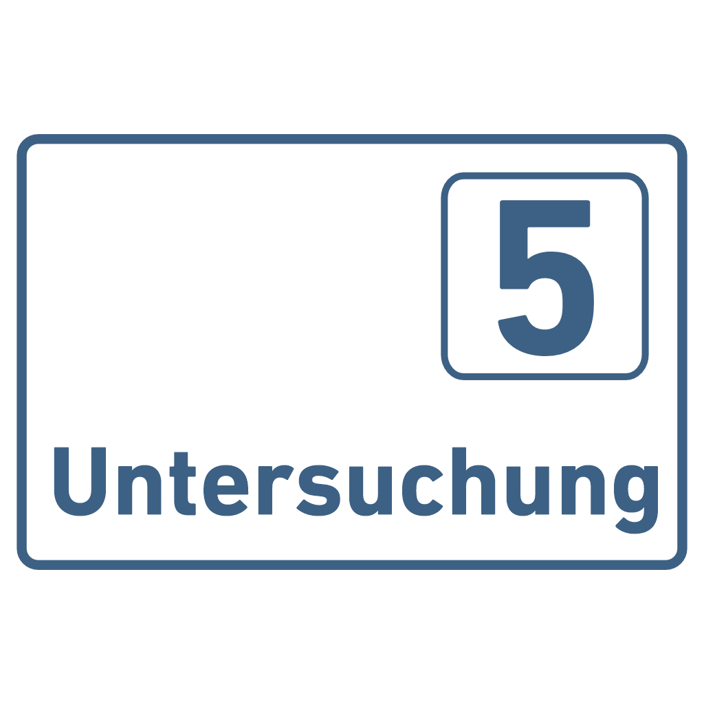 Untersuchung 1-9 Praxisschild Acrylglas-Folienaufkleber in 130 x 200 mm zum Kleben