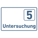 Untersuchung 1-9-Praxisschild-Acrylglas-Folienaufkleber in 130 x 200 mm zum Kleben