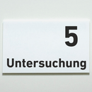 Untersuchung 1-9-Praxisschild-Acrylglas-Folienaufkleber in 130 x 200 mm zum Kleben