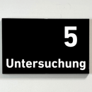Untersuchung 1-9-Praxisschild-Acrylglas-Folienaufkleber in 130 x 200 mm zum Kleben