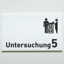 Untersuchung 1-9 mit-Piktogramm-Tierarzt -Praxisschild-Acrylglas-Folienaufkleber in 130 x 200 mm zum Kleben-Praxisschilder