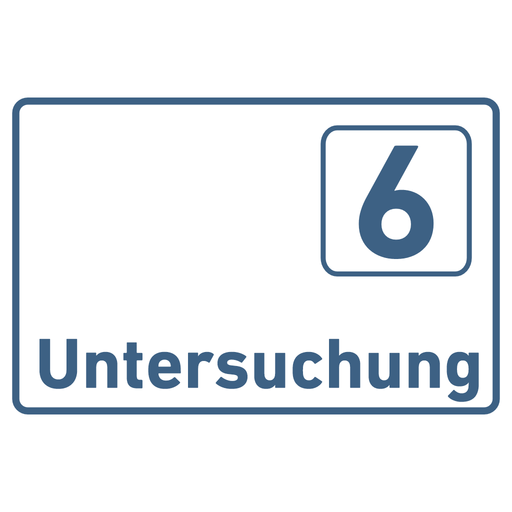 Untersuchung 1-9 Praxisschild Acrylglas-Folienaufkleber in 130 x 200 mm zum Kleben