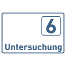 Untersuchung 1-9-Praxisschild-Acrylglas-Folienaufkleber in 130 x 200 mm zum Kleben