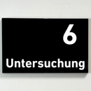Untersuchung 1-9-Praxisschild-Acrylglas-Folienaufkleber in 130 x 200 mm zum Kleben