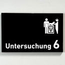 Untersuchung 1-9 mit-Piktogramm-Tierarzt -Praxisschild-Acrylglas-Folienaufkleber in 130 x 200 mm zum Kleben-Praxisschilder