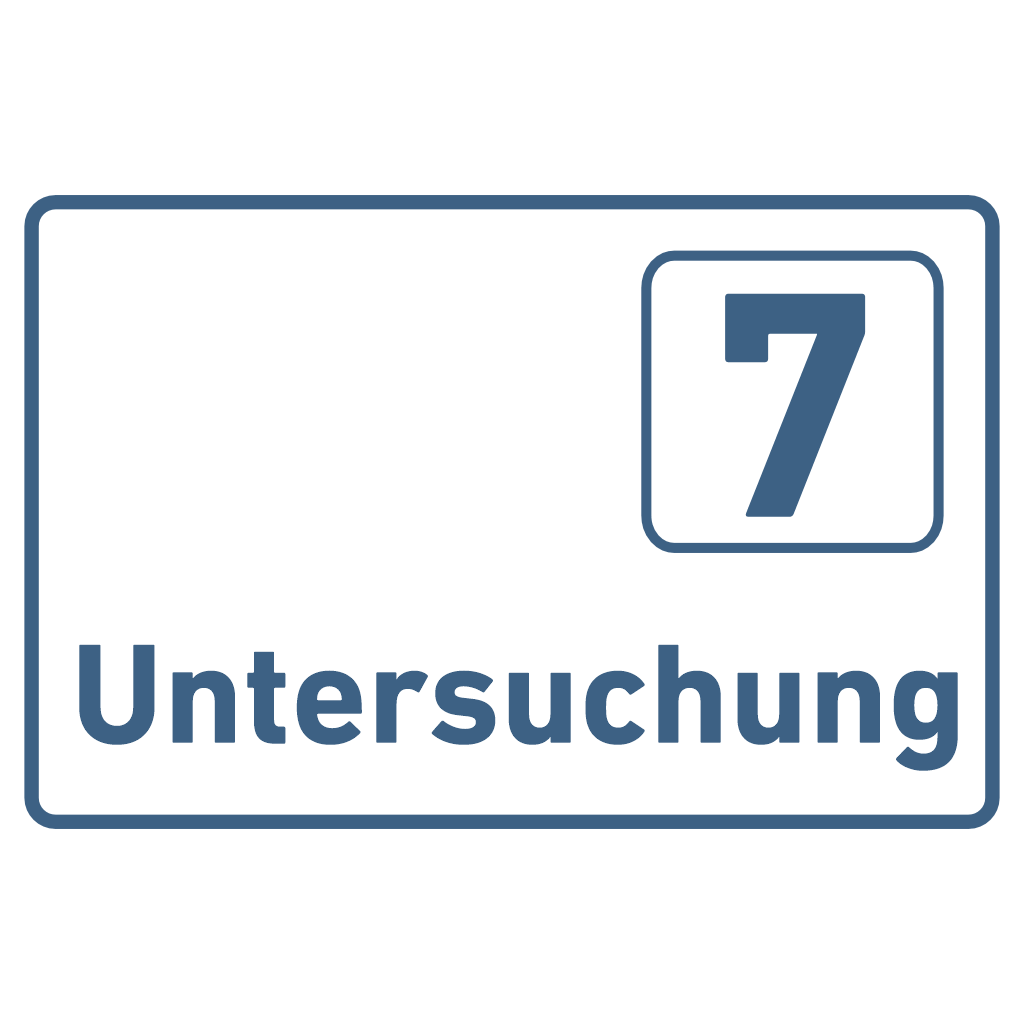 Untersuchung 1-9 Praxisschild Acrylglas-Folienaufkleber in 130 x 200 mm zum Kleben