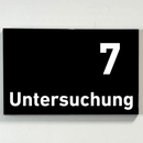 Untersuchung 1-9-Praxisschild-Acrylglas-Folienaufkleber in 130 x 200 mm zum Kleben