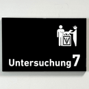Untersuchung 1-9 mit-Piktogramm-Tierarzt -Praxisschild-Acrylglas-Folienaufkleber in 130 x 200 mm zum Kleben-Praxisschilder