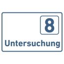 Untersuchung 1-9-Praxisschild-Acrylglas-Folienaufkleber in 130 x 200 mm zum Kleben