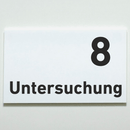 Untersuchung 1-9-Praxisschild-Acrylglas-Folienaufkleber in 130 x 200 mm zum Kleben