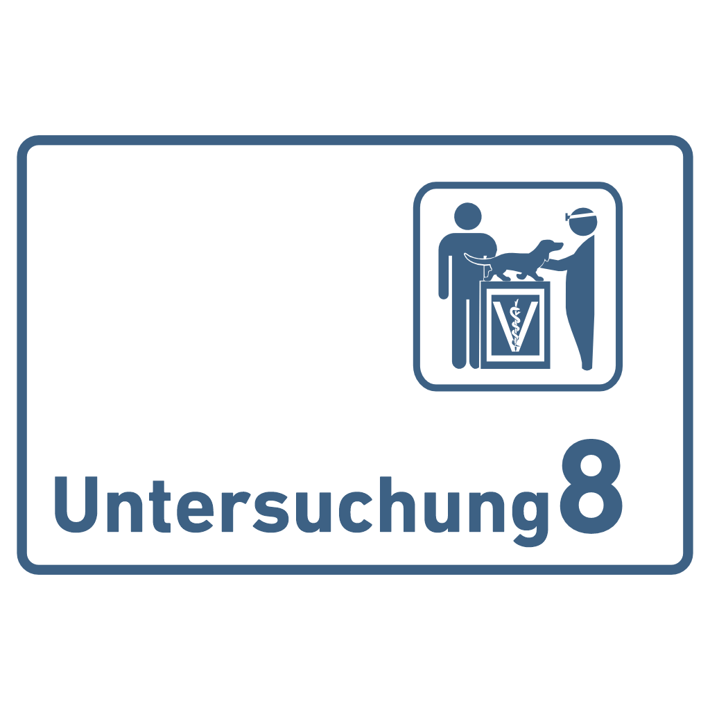 Untersuchung 1-9 mit Piktogramm Tierarzt Praxisschild Acrylglas-Folienaufkleber in 130 x 200 mm zum Kleben