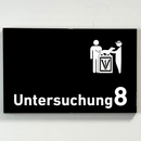 Untersuchung 1-9 mit-Piktogramm-Tierarzt -Praxisschild-Acrylglas-Folienaufkleber in 130 x 200 mm zum Kleben-Praxisschilder