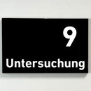 Untersuchung 1-9-Praxisschild-Acrylglas-Folienaufkleber in 130 x 200 mm zum Kleben