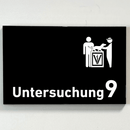 Untersuchung 1-9 mit-Piktogramm-Tierarzt -Praxisschild-Acrylglas-Folienaufkleber in 130 x 200 mm zum Kleben-Praxisschilder