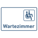 Wartezimmer-Praxisschild-Acryl-Folie in 130 x 200 mm zum Kleben-Praxisschilder