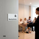 Wartezimmer-Praxisschild-Acryl-Folie in 130 x 200 mm zum Kleben-Praxisschilder