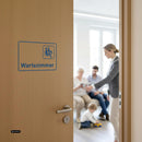 Wartezimmer-Praxisschild-Acryl-Folie in 130 x 200 mm zum Kleben-Praxisschilder