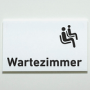 Wartezimmer-Praxisschild-Acryl-Folie in 130 x 200 mm zum Kleben-Praxisschilder