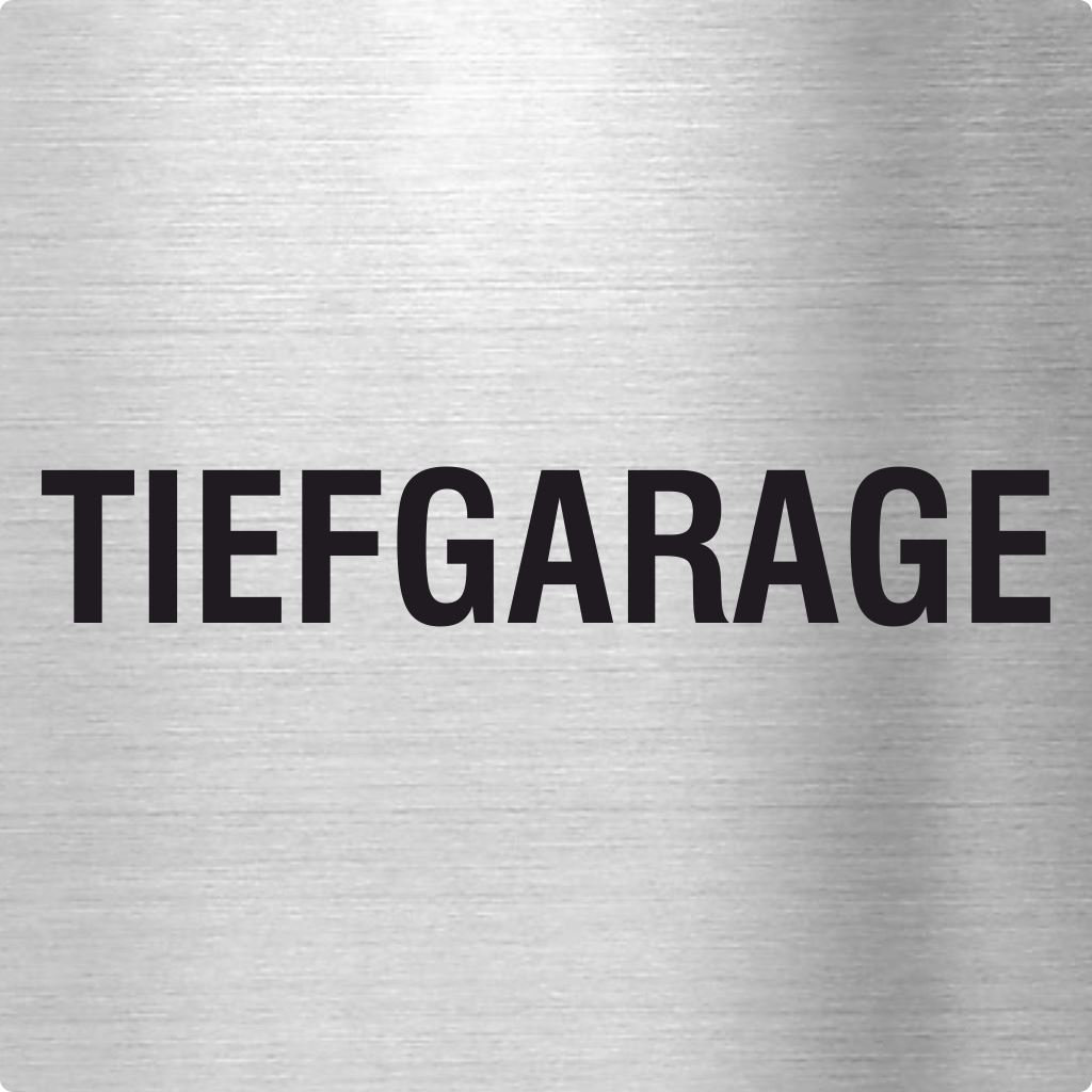 Piktogramm Tiefgarage aus Edelstahl Piktogramme Tiefgarage online-tuerschilder.com 70x70mm 