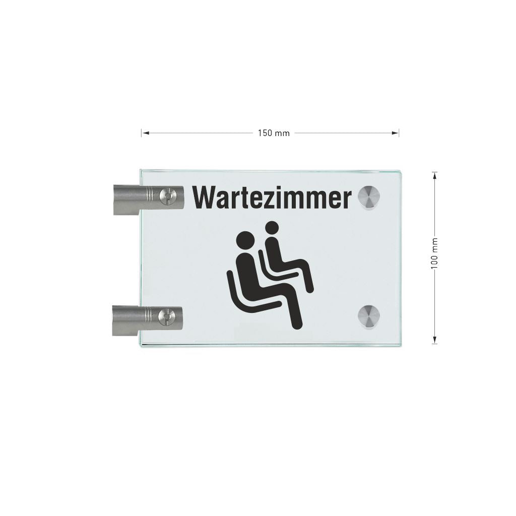 Fahnenschilder Wartezimmer Piktogramm und Text 2