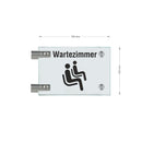 Fahnenschilder Wartezimmer Piktogramm und Text 2