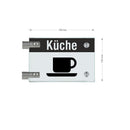 Fahnenschild Küche mit Balken, 2 Scheiben mit Glasverbinder 2