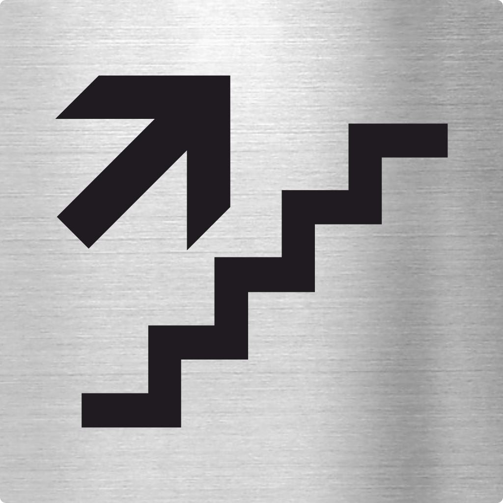 Piktogramm Treppe aufwärts Edelstahl Piktogramme Treppe aufwärts online-tuerschilder.com 70x70mm 