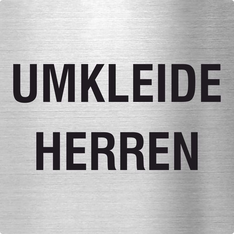 Piktogramm Umkleide Herren Text Edelstahl Piktogramme Umkleide Herren Text 70x70mm 