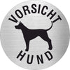 Piktogramm Vorsicht Hund aus Edelstahl