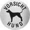 Piktogramm Vorsicht Hund aus Edelstahl Piktogramme Vorsicht Hund online-tuerschilder.com Ø 60mm 