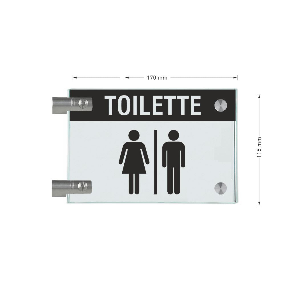 Fahnenschilder Toiletten mit Balken 12