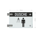 Fahnenschilder Dusche Herren mit Balken, 2 Scheiben mit 3