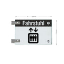 Fahnenschild Fahrstuhl mit Balken, 2 Scheiben mit Glasverbinder 4