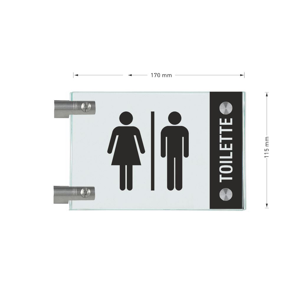Fahnenschilder Toiletten mit Balken 13